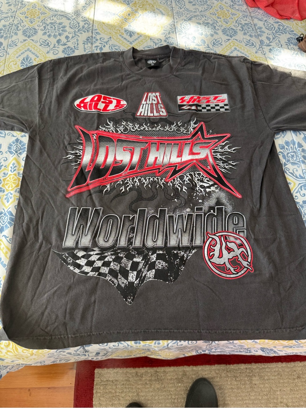Lost Hills Men’s Graphic Tee in Black with Red Accents